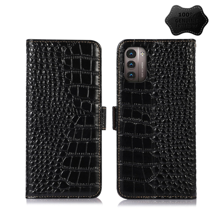  G21 4G Crocodile Top Layer Cowhide Leather Phone Case(Black) Eurekaonline