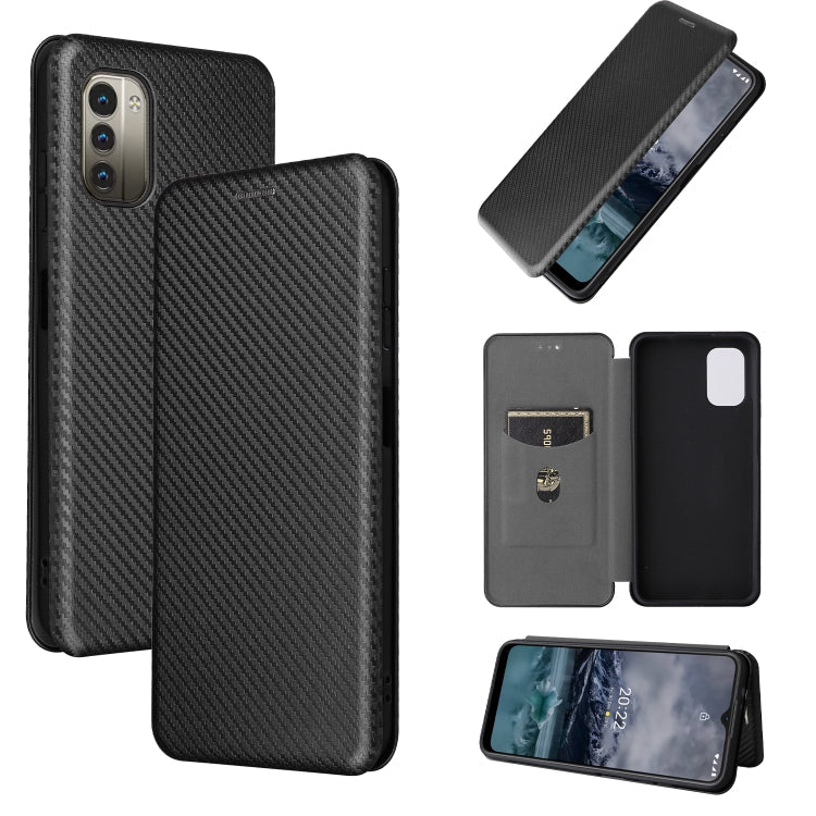  G21 Carbon Fiber Texture Leather Phone Case(Black) Eurekaonline