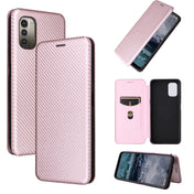 For Nokia G11 / G21 Carbon Fiber Texture Leather Phone Case(Pink) Eurekaonline