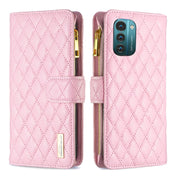 For Nokia G11 / G21 Diamond Lattice Zipper Wallet Leather Flip Phone Case(Pink) Eurekaonline