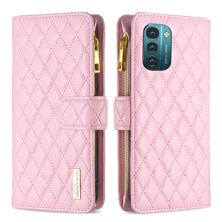  G21 Diamond Lattice Zipper Wallet Leather Flip Phone Case(Pink) Eurekaonline