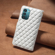 For Nokia G11 / G21 Diamond Lattice Zipper Wallet Leather Flip Phone Case(White) Eurekaonline