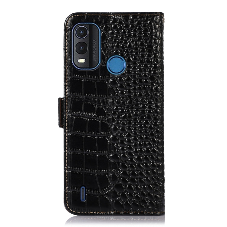 For Nokia G11 Plus Crocodile Top Layer Cowhide Leather Phone Case(Black) Eurekaonline