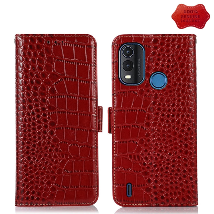 For Nokia G11 Plus Crocodile Top Layer Cowhide Leather Phone Case(Red) Eurekaonline