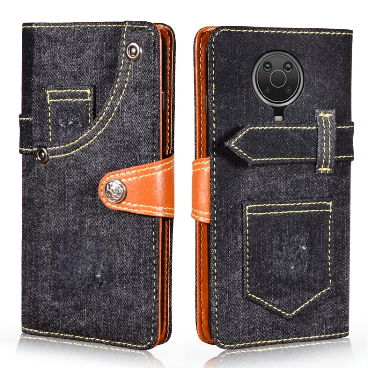 For Nokia G20 Denim Horizontal Flip Leather Case with Holder & Card Slot & Wallet(Black) Eurekaonline