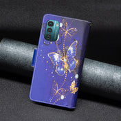 For Nokia G21 / G11 Colored Drawing Pattern Zipper Leather Phone Case(Purple Butterfly) Eurekaonline