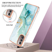 For Nokia G21 / G11 Electroplating Marble Pattern Dual-side IMD TPU Phone Case(Green 003) Eurekaonline