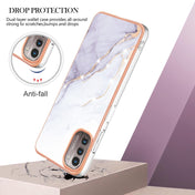 For Nokia G21 / G11 Electroplating Marble Pattern Dual-side IMD TPU Phone Case(White 006) Eurekaonline