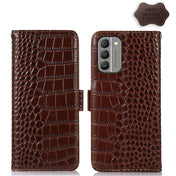 For Nokia G400 Crocodile Top Layer Cowhide Leather Phone Case(Brown) Eurekaonline