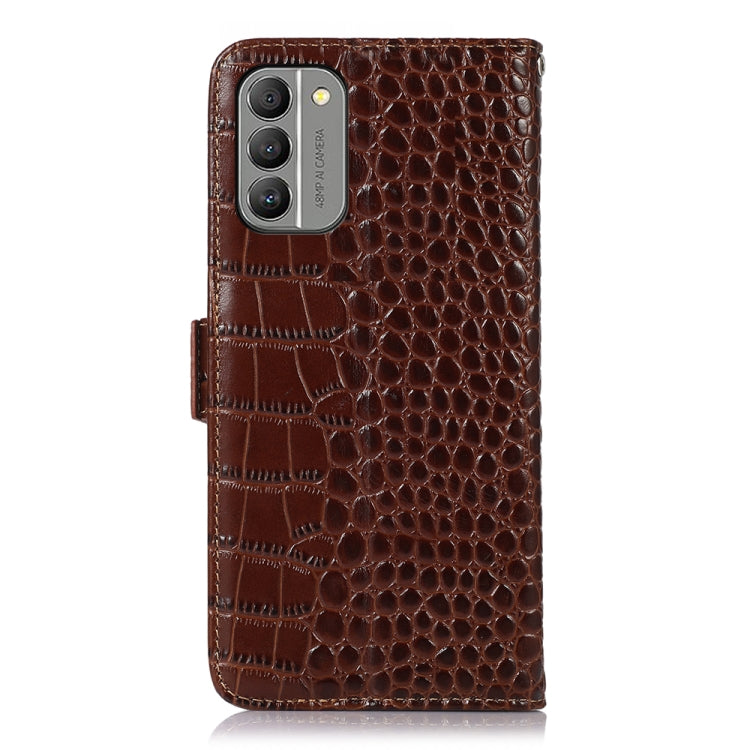 For Nokia G400 Crocodile Top Layer Cowhide Leather Phone Case(Brown) Eurekaonline