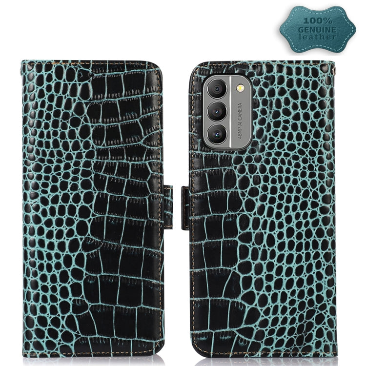 For Nokia G400 Crocodile Top Layer Cowhide Leather Phone Case(Green) Eurekaonline