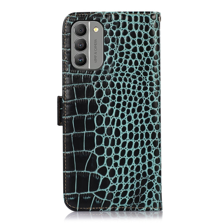 For Nokia G400 Crocodile Top Layer Cowhide Leather Phone Case(Green) Eurekaonline