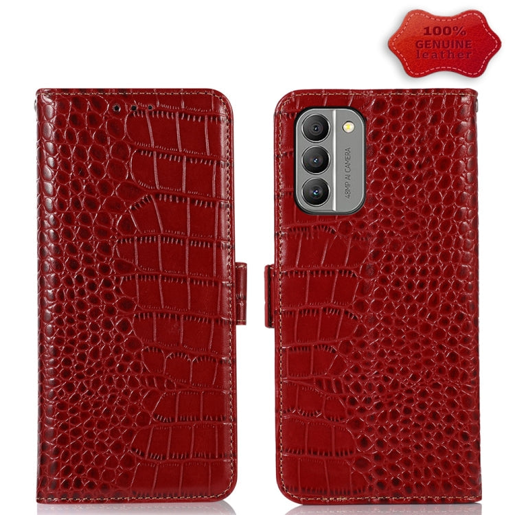 For Nokia G400 Crocodile Top Layer Cowhide Leather Phone Case(Red) Eurekaonline