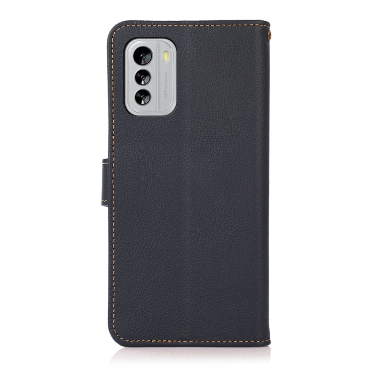 For Nokia G60 5G KHAZNEH Custer Genuine Leather RFID Phone Case(Blue) Eurekaonline