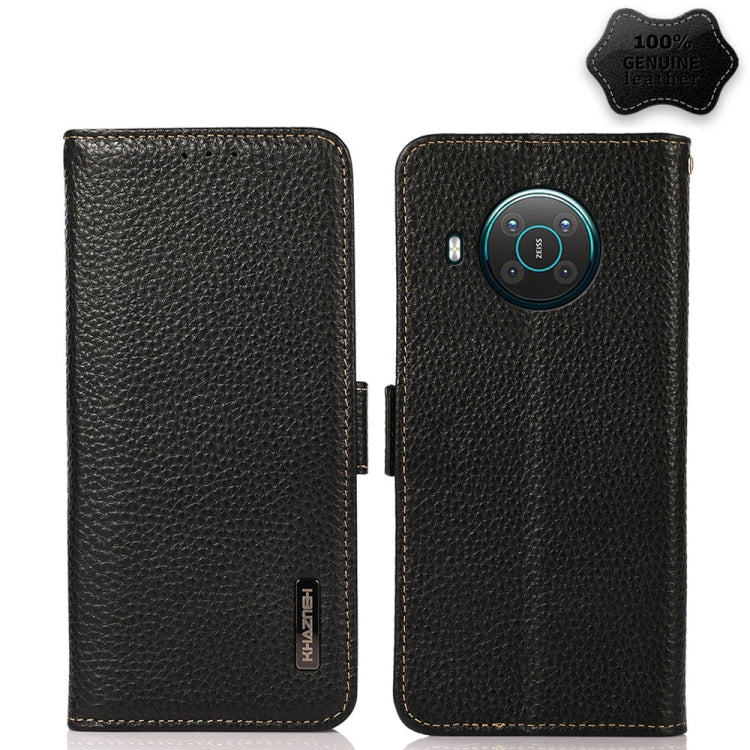  X20 KHAZNEH Side-Magnetic Litchi Genuine Leather RFID Phone Case(Black) Eurekaonline