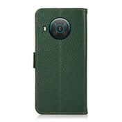 For Nokia X10 / X20 KHAZNEH Side-Magnetic Litchi Genuine Leather RFID Phone Case(Green) Eurekaonline