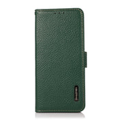 For Nokia X10 / X20 KHAZNEH Side-Magnetic Litchi Genuine Leather RFID Phone Case(Green) Eurekaonline