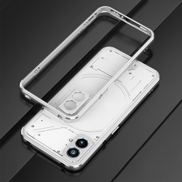 For Nothing Phone 1 Aurora Series Lens Protector + Metal Frame Protective Phone Case(Silver) Eurekaonline