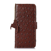 For OPPO A1 Pro 5G Ostrich Pattern Genuine Leather RFID Phone Case(Coffee) Eurekaonline