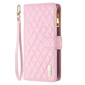 For OPPO A57 4G Diamond Lattice Zipper Wallet Leather Flip Phone Case(Pink) Eurekaonline