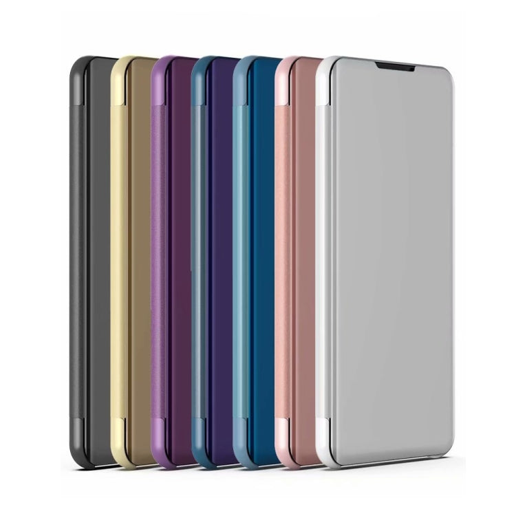 For OPPO A93/Reno4 Lite/F17 Pro/Reno 4F Plated Mirror Horizontal Flip Leather Case with Holder(Gold) Eurekaonline