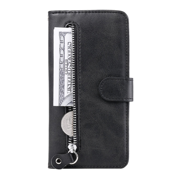  A93 Fashion Calf Texture Zipper Horizontal Flip Leather Case with Holder & Card Slots & Wallet(Black) Eurekaonline