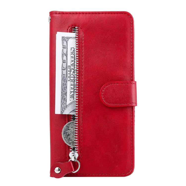 For OPPO F17 Pro / A93 Fashion Calf Texture Zipper Horizontal Flip Leather Case with Holder & Card Slots & Wallet(Red) Eurekaonline