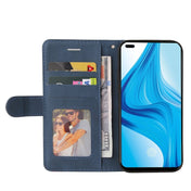 For OPPO F17 Pro / A93 / Reno4 F / Reno4 Lite Dual-color Splicing Horizontal Flip PU Leather Case with Holder & Card Slots & Wallet(Blue) Eurekaonline