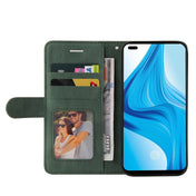 For OPPO F17 Pro / A93 / Reno4 F / Reno4 Lite Dual-color Splicing Horizontal Flip PU Leather Case with Holder & Card Slots & Wallet(Green) Eurekaonline