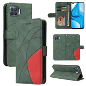 For OPPO F17 Pro / A93 / Reno4 F / Reno4 Lite Dual-color Splicing Horizontal Flip PU Leather Case with Holder & Card Slots & Wallet(Green) Eurekaonline