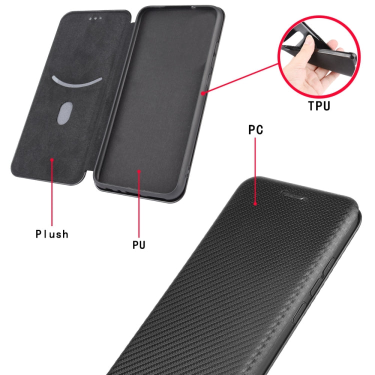 For OPPO F17 Pro / A93 / Reno4 Lite Carbon Fiber Texture Horizontal Flip TPU + PC + PU Leather Case with Card Slot(Black) Eurekaonline