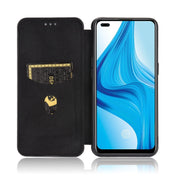 For OPPO F17 Pro / A93 / Reno4 Lite Carbon Fiber Texture Horizontal Flip TPU + PC + PU Leather Case with Card Slot(Black) Eurekaonline