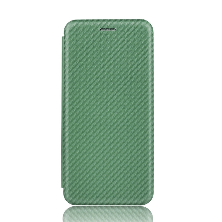 For OPPO F17 Pro / A93 / Reno4 Lite Carbon Fiber Texture Horizontal Flip TPU + PC + PU Leather Case with Card Slot(Green) Eurekaonline