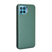 For OPPO F17 Pro / A93 / Reno4 Lite Carbon Fiber Texture Horizontal Flip TPU + PC + PU Leather Case with Card Slot(Green) Eurekaonline