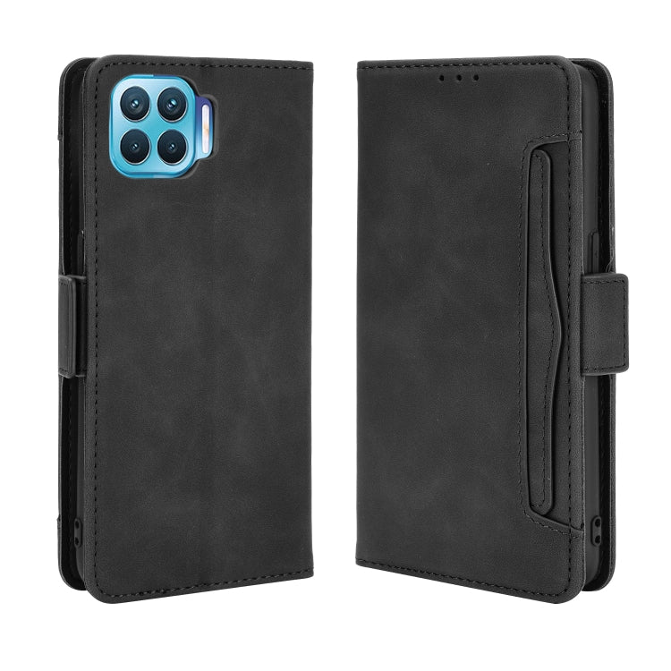  Reno4 Lite Wallet Style Skin Feel Calf Pattern Leather Case with Separate Card Slot(Black) Eurekaonline