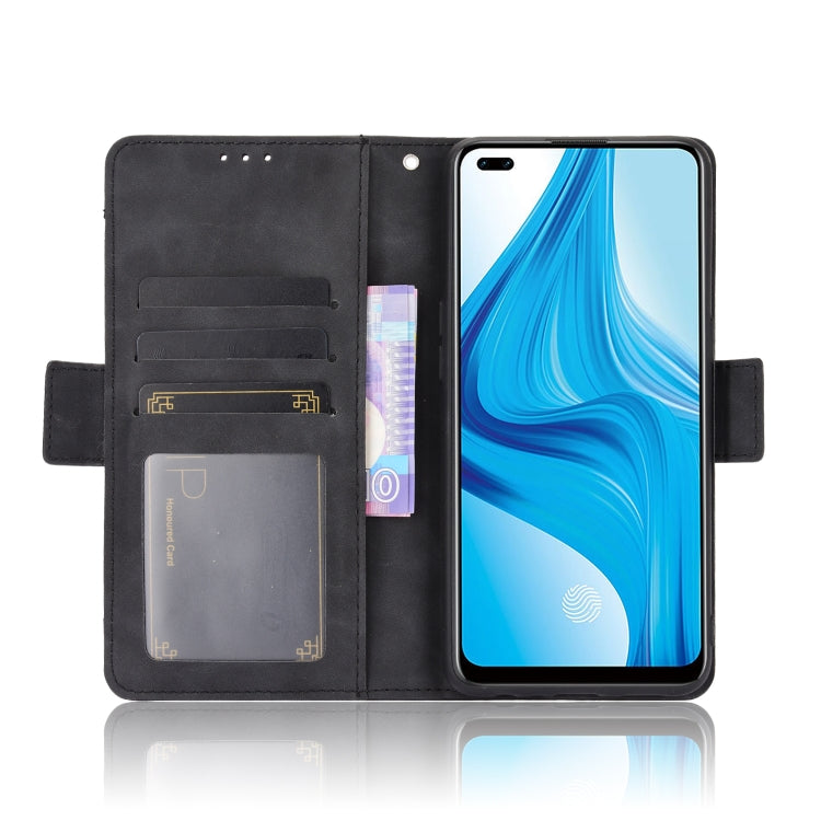 For OPPO F17 Pro / A93 / Reno4 Lite Wallet Style Skin Feel Calf Pattern Leather Case with Separate Card Slot(Black) Eurekaonline