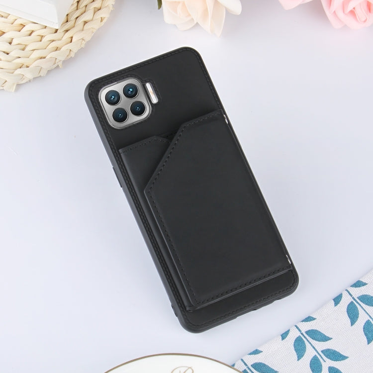 For OPPO F17 Pro & A93 Skin Feel PU + TPU + PC Back Cover Shockproof Case with Card Slots & Holder & Photo Frame(Black) Eurekaonline