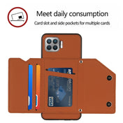 For OPPO F17 Pro & A93 Skin Feel PU + TPU + PC Back Cover Shockproof Case with Card Slots & Holder & Photo Frame(Brown) Eurekaonline