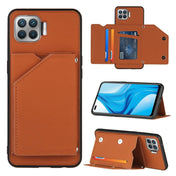 For OPPO F17 Pro & A93 Skin Feel PU + TPU + PC Back Cover Shockproof Case with Card Slots & Holder & Photo Frame(Brown) Eurekaonline