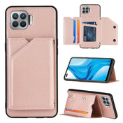 For OPPO F17 Pro & A93 Skin Feel PU + TPU + PC Back Cover Shockproof Case with Card Slots & Holder & Photo Frame(Rose Gold) Eurekaonline