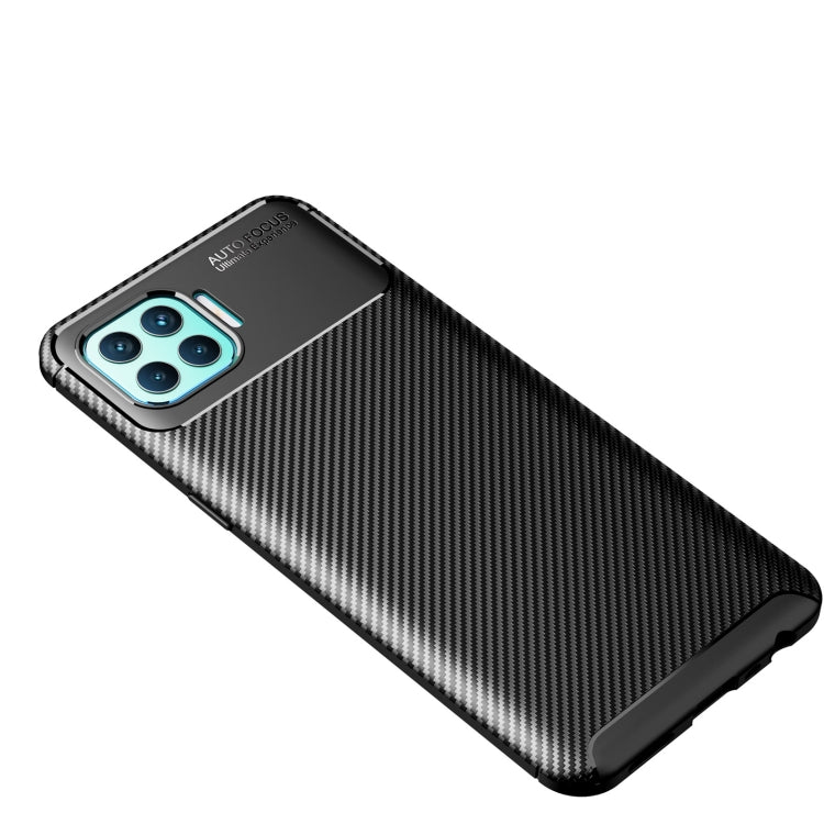 For OPPO F17 Pro Carbon Fiber Texture Shockproof TPU Case(Black) Eurekaonline