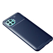 For OPPO F17 Pro Carbon Fiber Texture Shockproof TPU Case(Blue) Eurekaonline