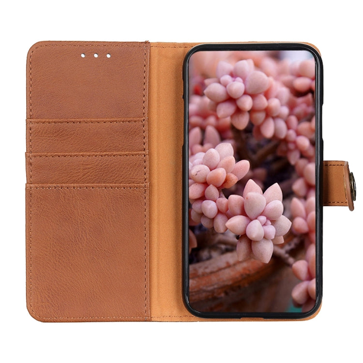 For OPPO F17 Pro KHAZNEH Cowhide Texture Horizontal Flip Leather Case with Holder & Card Slots & Wallet(Brown) Eurekaonline