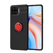 For OPPO F17 Pro Metal Ring Holder 360 Degree Rotating TPU Case(Black+Red) Eurekaonline