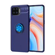 For OPPO F17 Pro Metal Ring Holder 360 Degree Rotating TPU Case(Blue+Blue) Eurekaonline