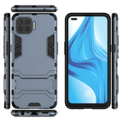 For OPPO F17 Pro PC + TPU Shockproof Protective Case with Holder(Navy Blue) Eurekaonline