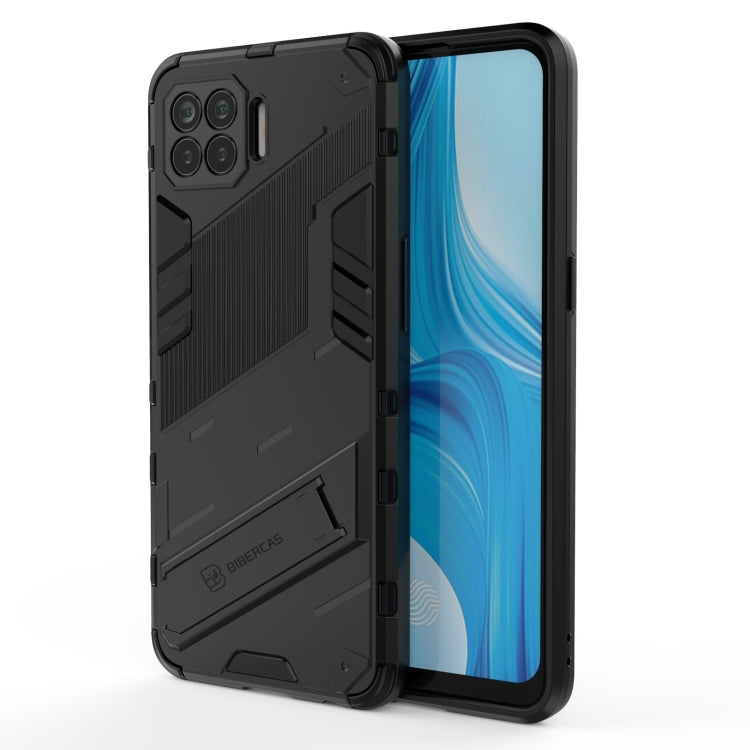 For OPPO F17 Pro Punk Armor 2 in 1 PC + TPU Shockproof Case with Invisible Holder(Black) Eurekaonline