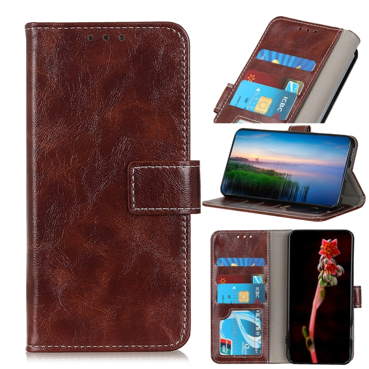 For OPPO F17 Pro Retro Crazy Horse Texture Horizontal Flip Leather Case with Holder & Card Slots & Photo Frame & Wallet(Brown) Eurekaonline