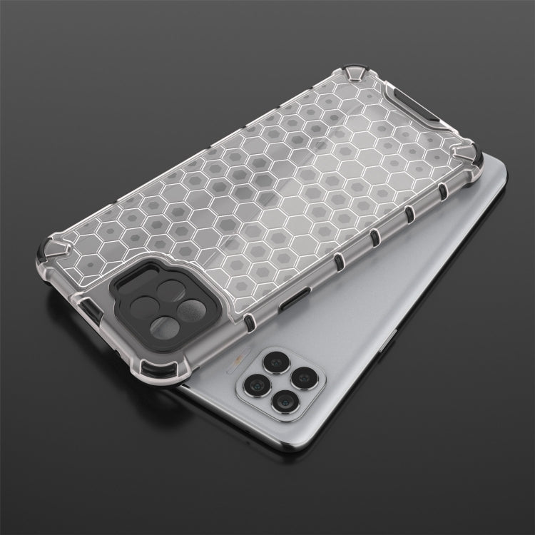 For OPPO F17 Pro  Shockproof Honeycomb PC + TPU Case(White) Eurekaonline