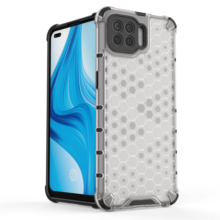 For OPPO F17 Pro  Shockproof Honeycomb PC + TPU Case(White) Eurekaonline